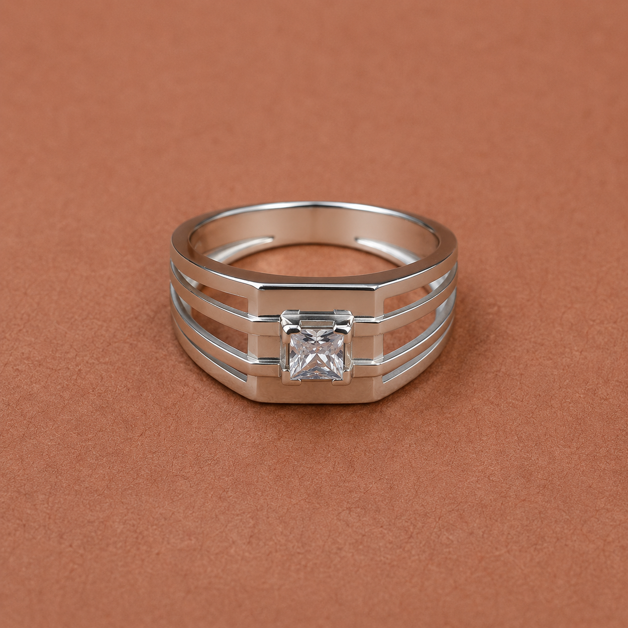 Regal Square Ring – 925 Sterling Silver – OYA by Gemkara view 2