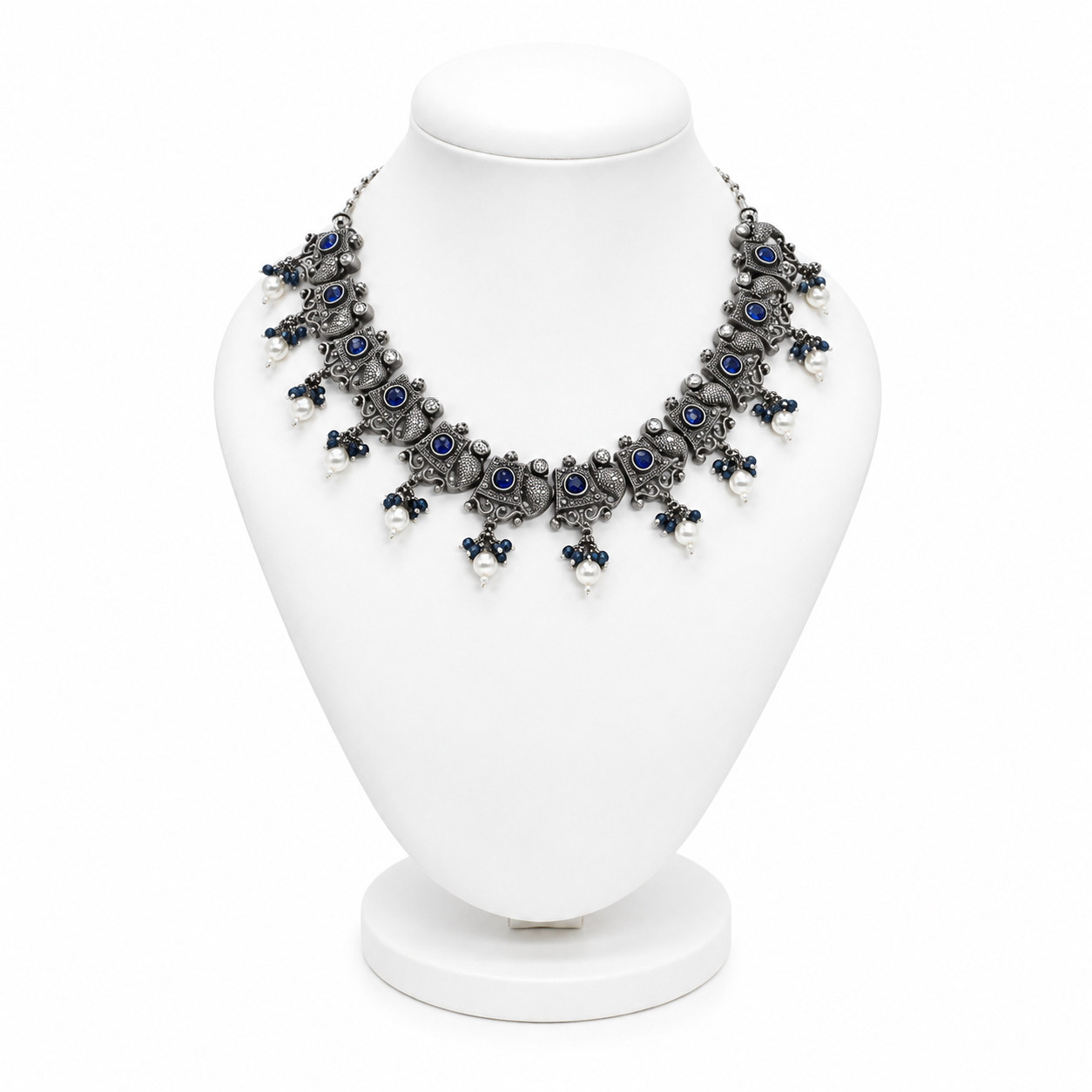 Mayuri Necklace – 925 Sterling Silver – OYA by Gemkara view 1