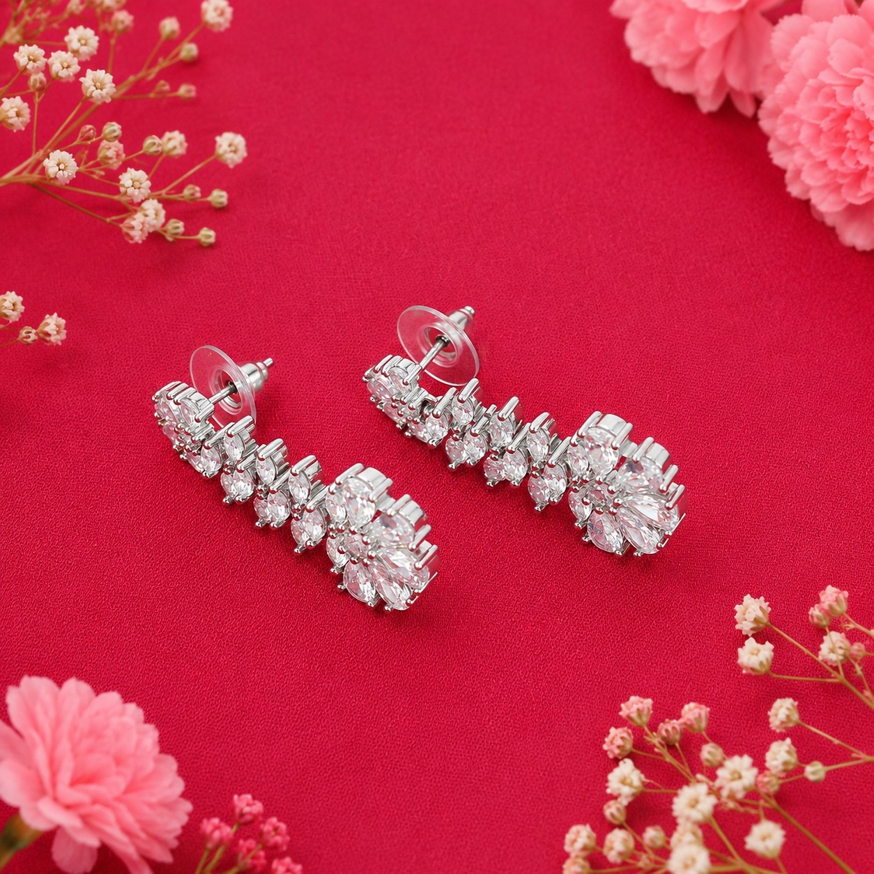 Crystal Blossom Necklace – 925 Sterling Silver – OYA by Gemkara view 3