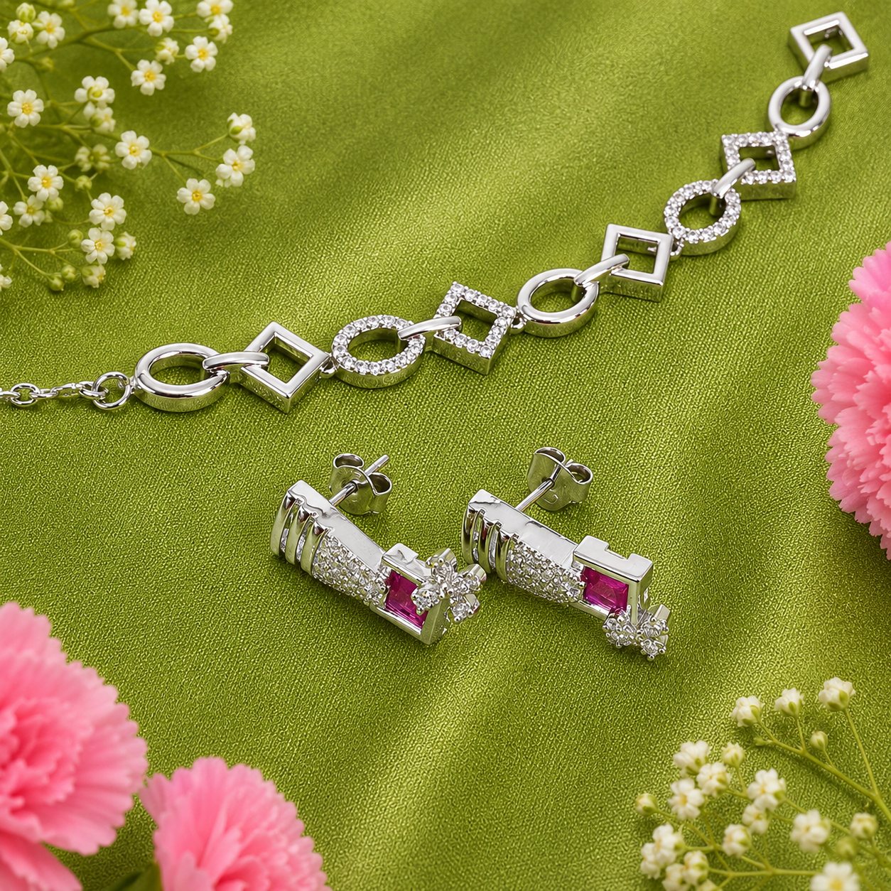 Rubique Necklace – 925 Sterling Silver – OYA by Gemkara view 4