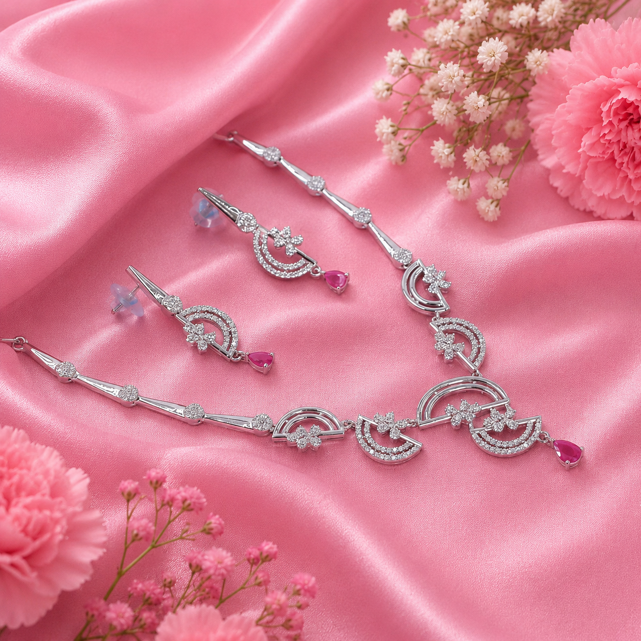 Crescent Glow Necklace – 925 Sterling Silver – OYA by Gemkara view 2