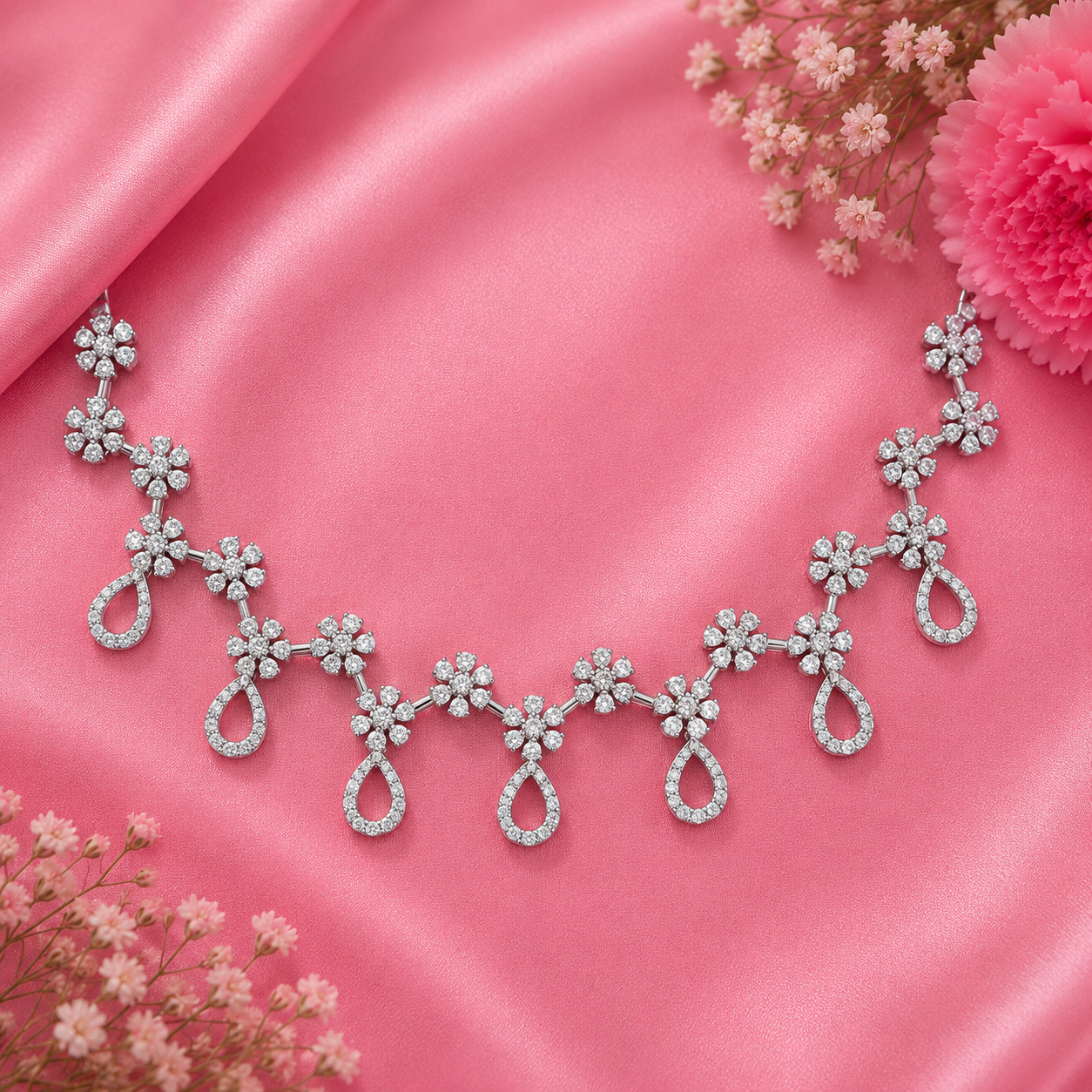 Crystal Vine Necklace – 925 Sterling Silver – OYA by Gemkara view 3