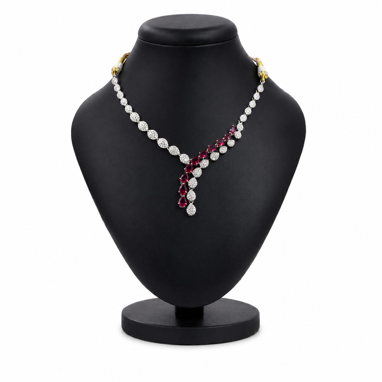 Ruby Vine Necklace – 925 Sterling Silver – OYA by Gemkara view 1