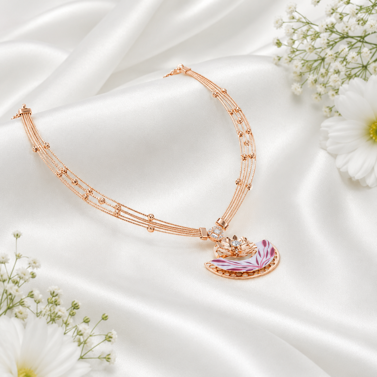 Gulnaar Necklace – 925 Sterling Silver – OYA by Gemkara view 3