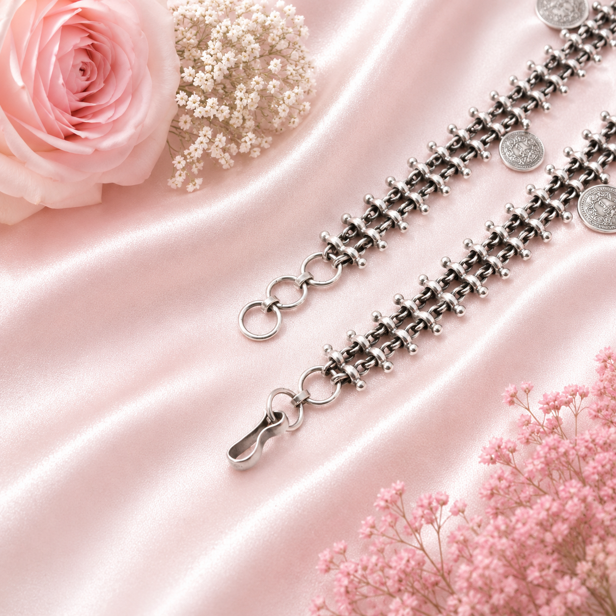 Heritage Charm Necklace – 925 Sterling Silver – OYA by Gemkara view 3