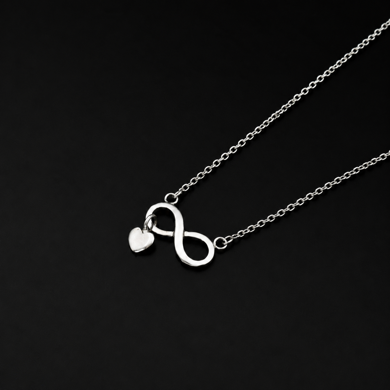 Infinity Hanging Heart Silver Pendant With Chain – OYA by Gemkara view 3