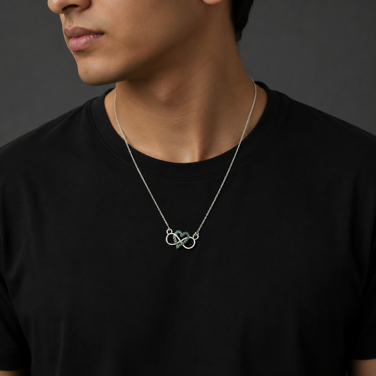 Infinity Interlocking Heart Pendant With Chain – 925 Sterling Silver – OYA by Gemkara view 2