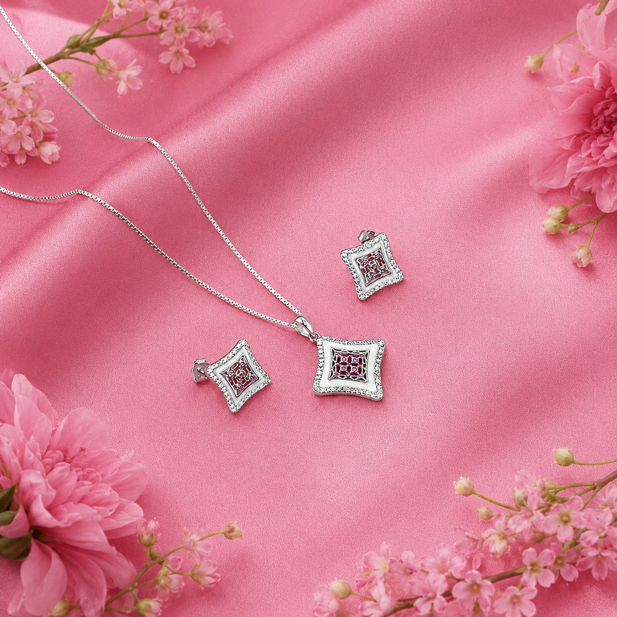 Rose Glow Pendant Set view 1