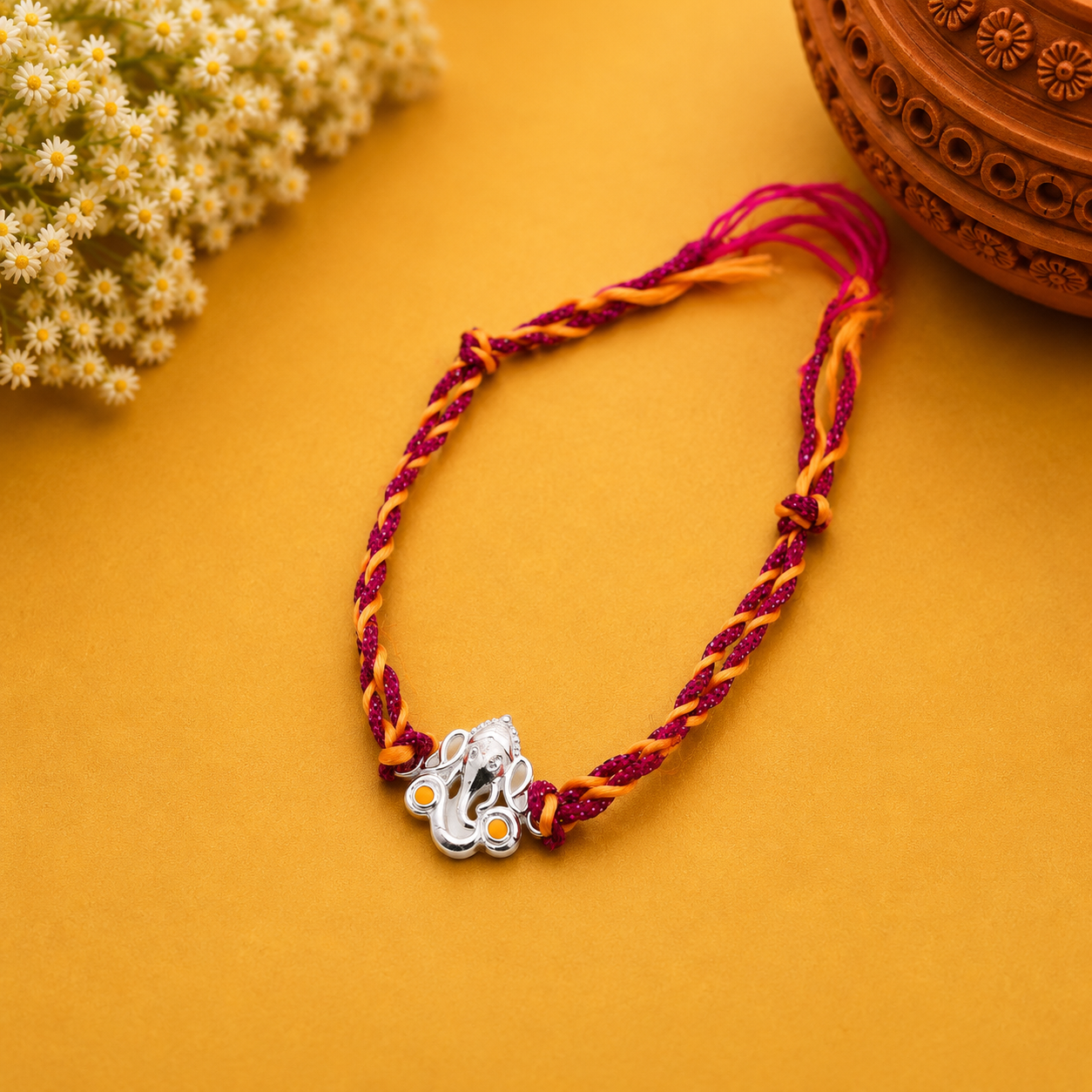 Ganesh Rakhi – 925 Sterling Silver – OYA by Gemkara view 3