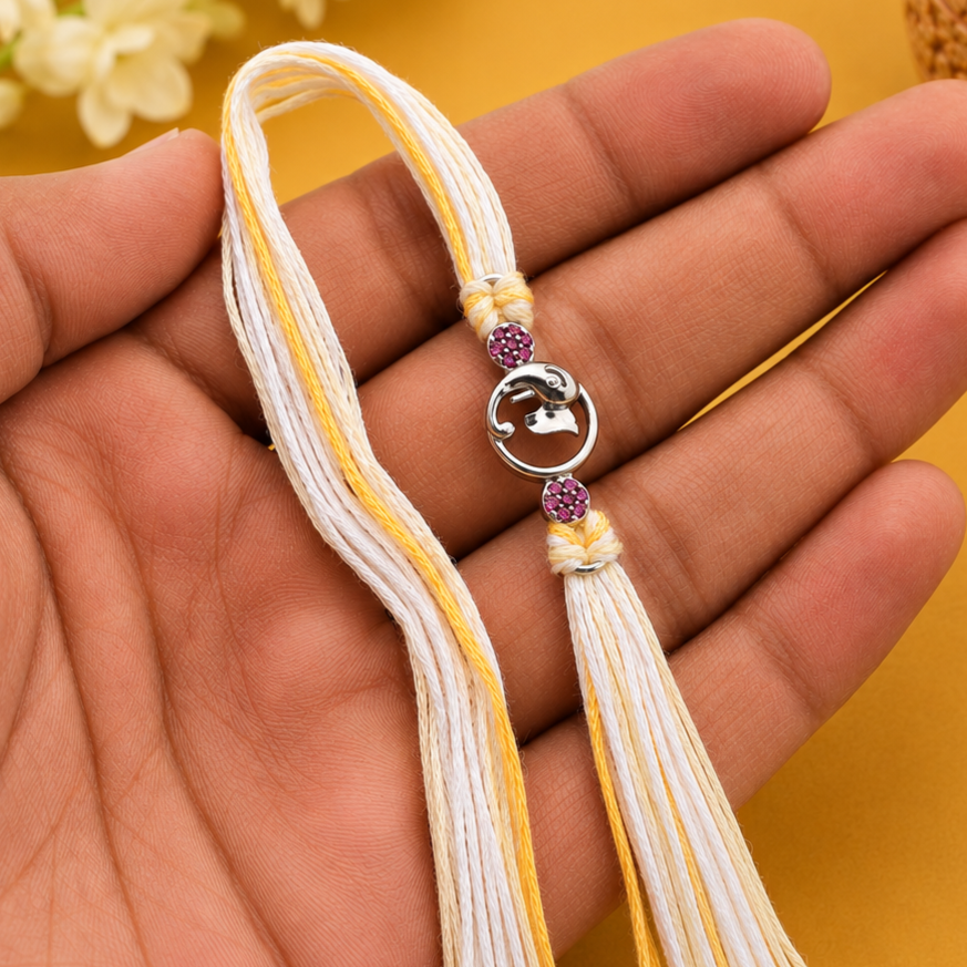 Elephant Rakhi – 925 Sterling Silver – OYA by Gemkara view 2
