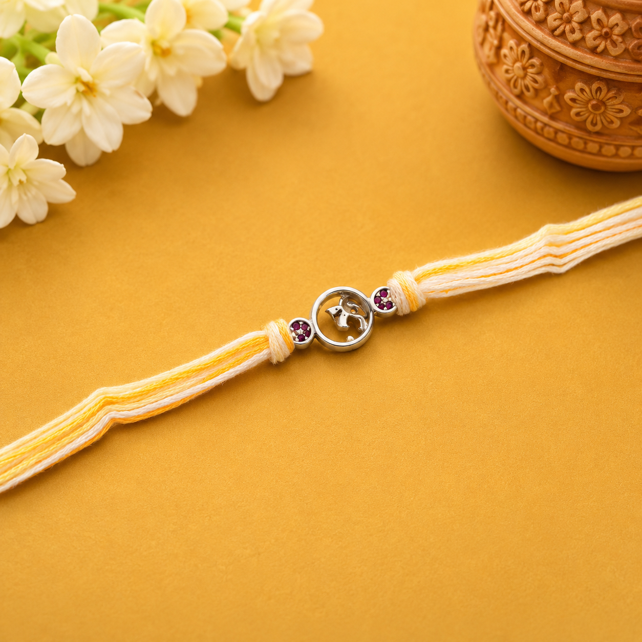 Elephant Rakhi – 925 Sterling Silver – OYA by Gemkara view 3