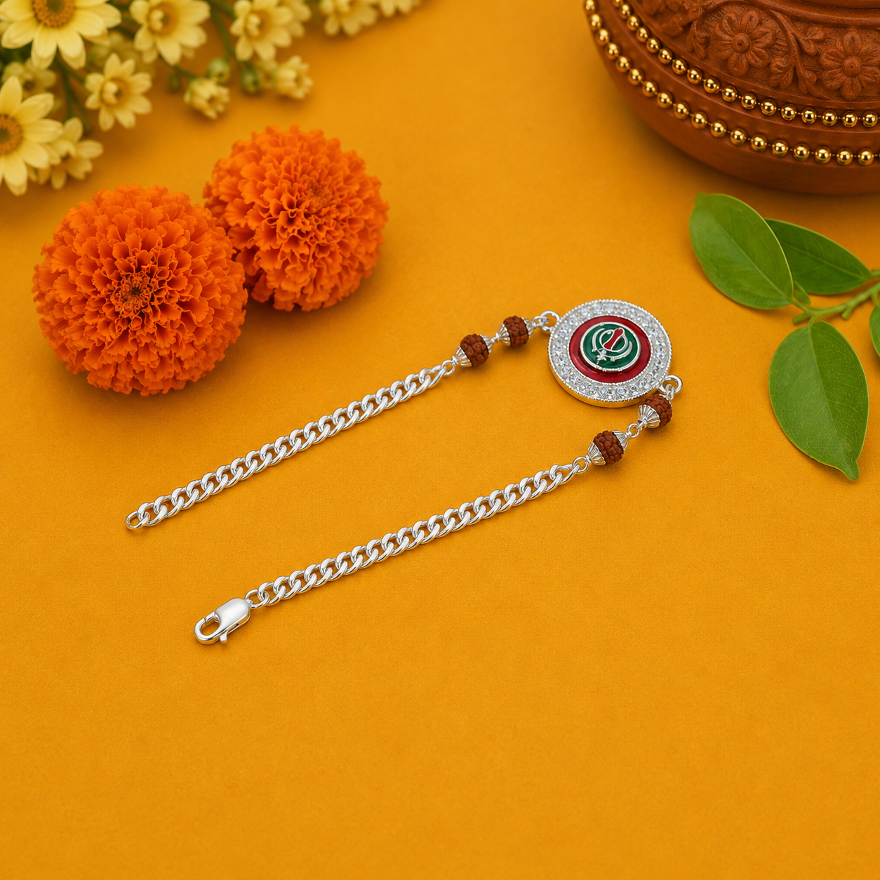 Khanda Silver Rakhi – OYA by Gemkara view 3