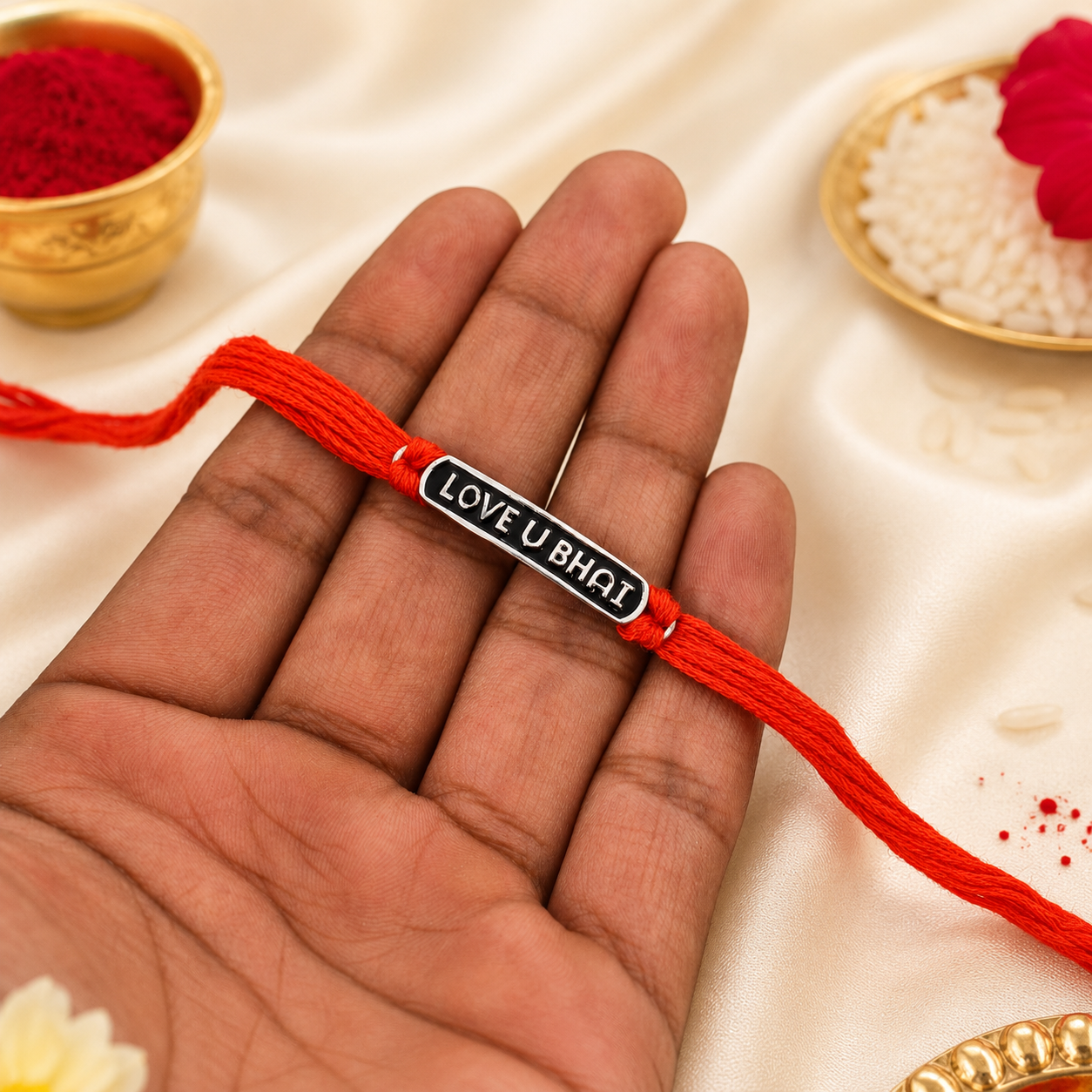 Love You Bhai Rakhi – 925 Sterling Silver – OYA by Gemkara view 2