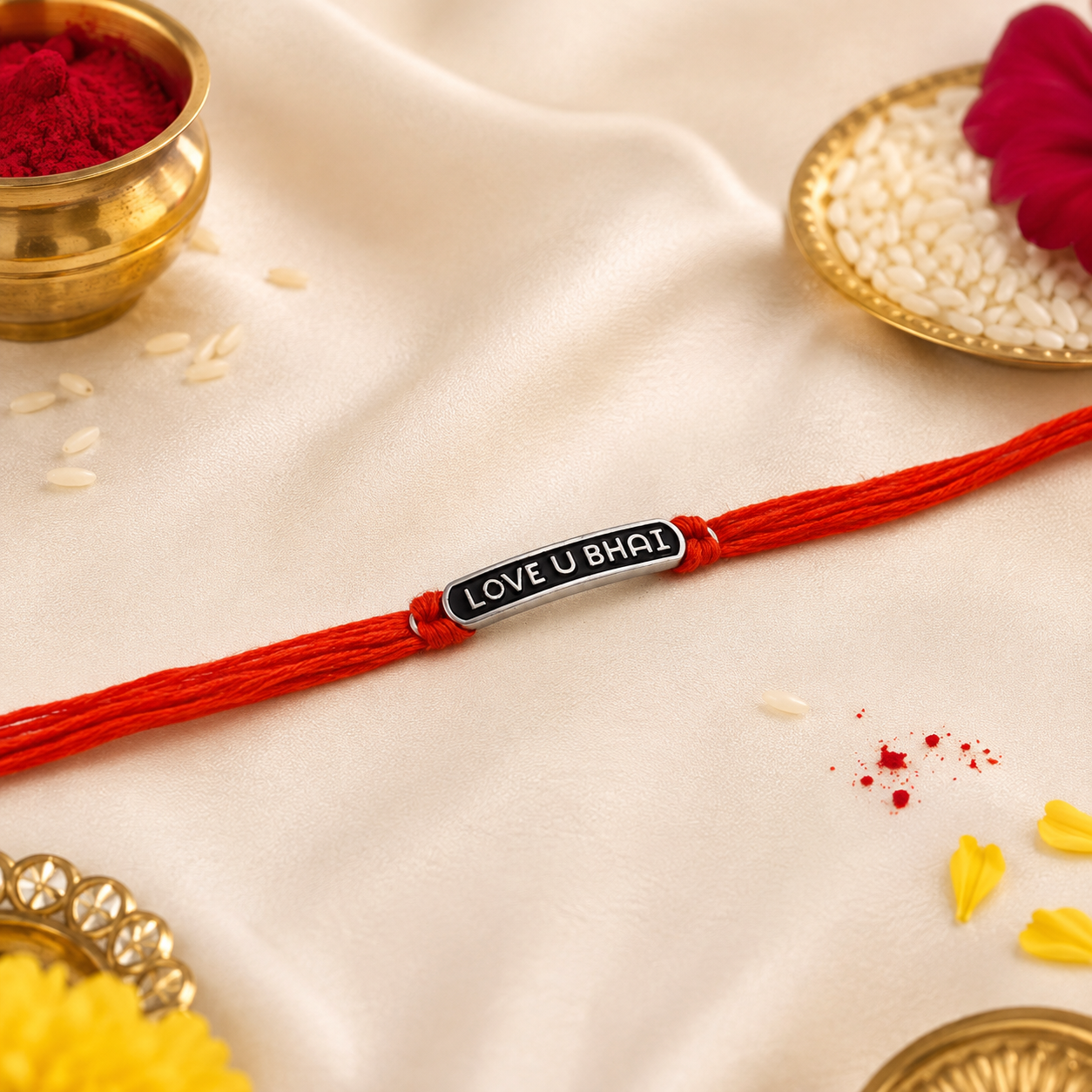 Love You Bhai Rakhi – 925 Sterling Silver – OYA by Gemkara view 3