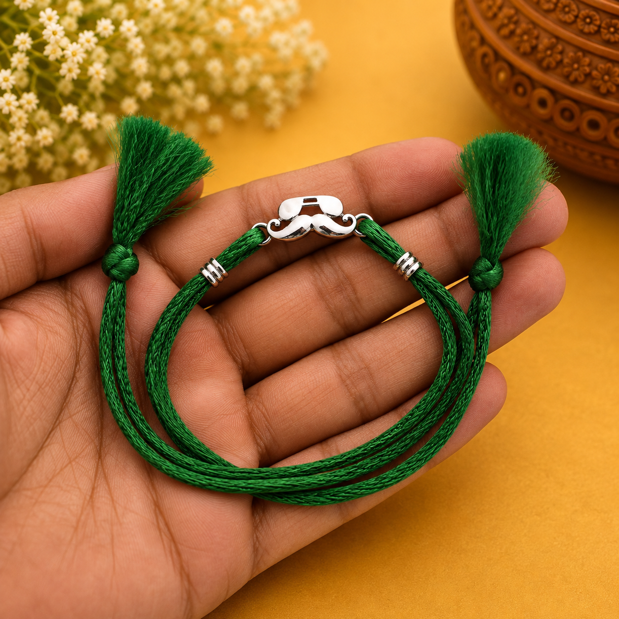 Beard Rakhi – 925 Sterling Silver – OYA by Gemkara view 2