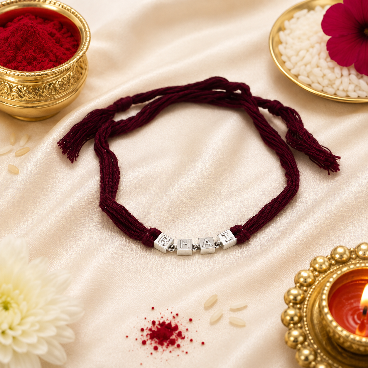 Classic Bhai Rakhi – 925 Sterling Silver – OYA by Gemkara view 3