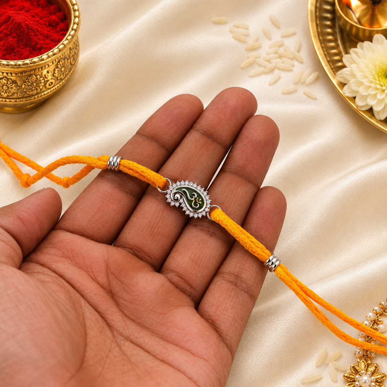 Om Rakhi – 925 Sterling Silver – OYA by Gemkara view 2