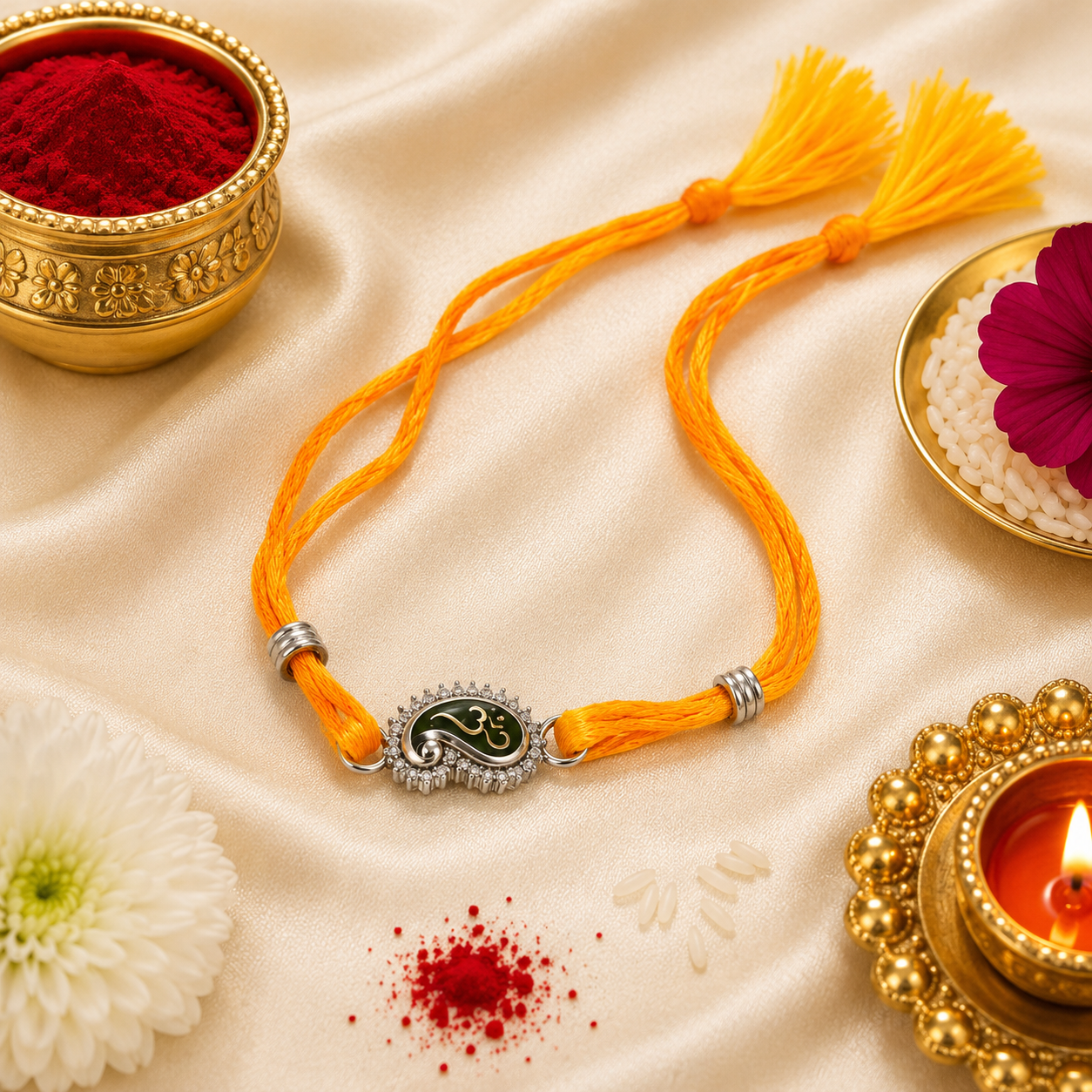 Om Rakhi – 925 Sterling Silver – OYA by Gemkara view 3