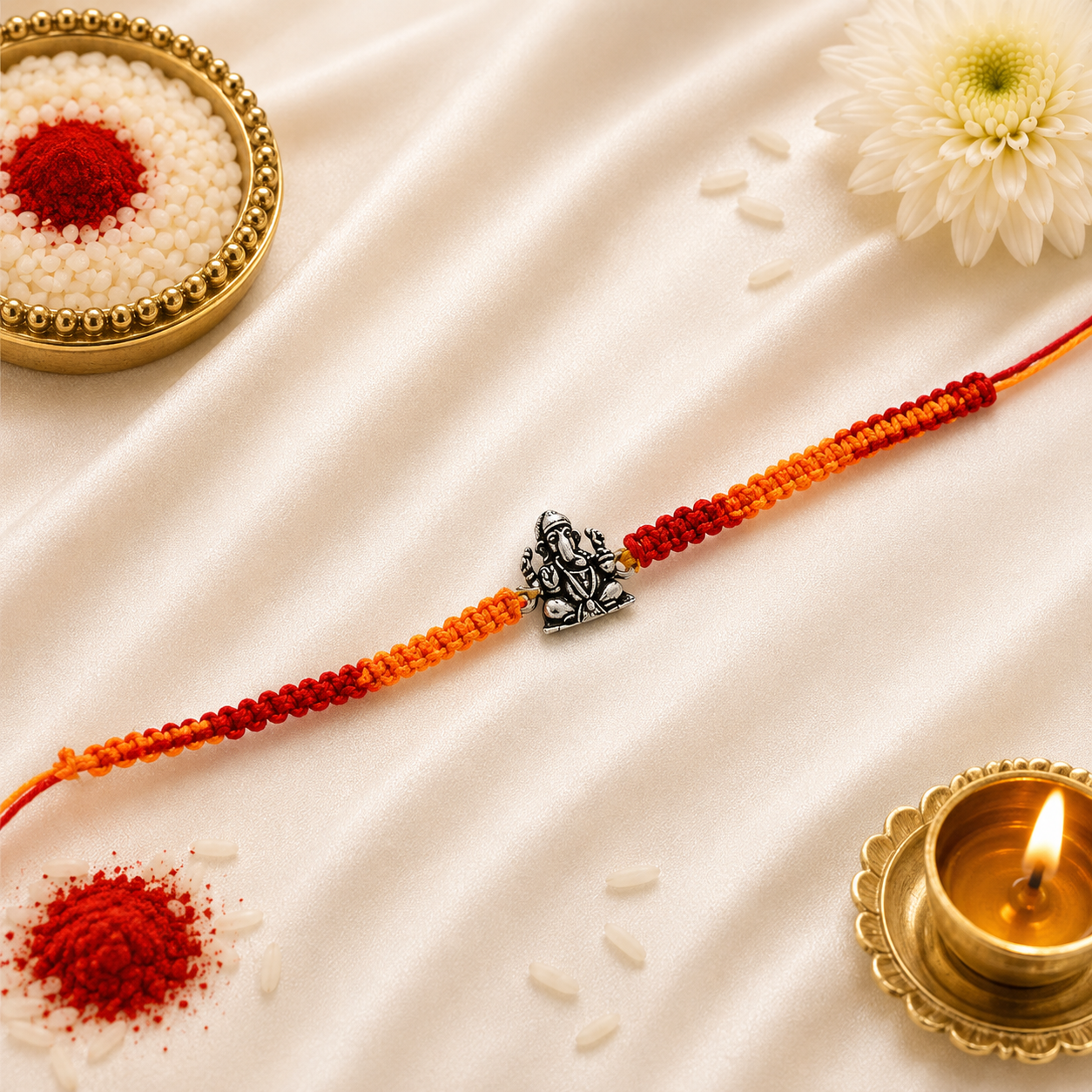 Ganesh Ji Rakhi – 925 Sterling Silver – OYA by Gemkara view 3
