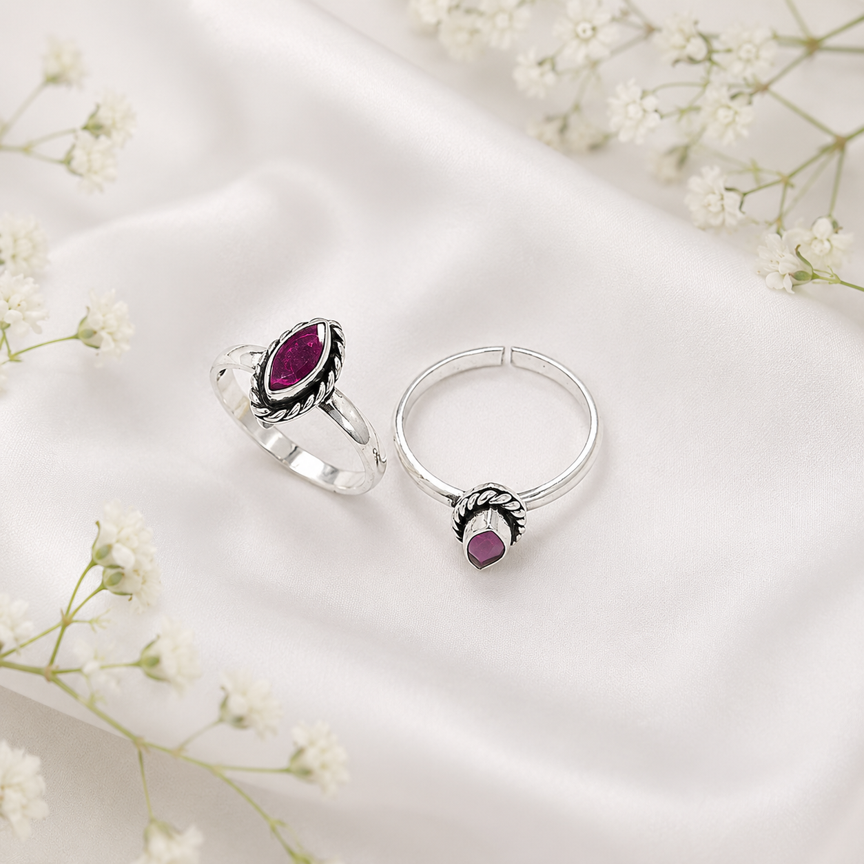 Royal Ruby Toe Ring – 925 Sterling Silver – OYA by Gemkara view 3