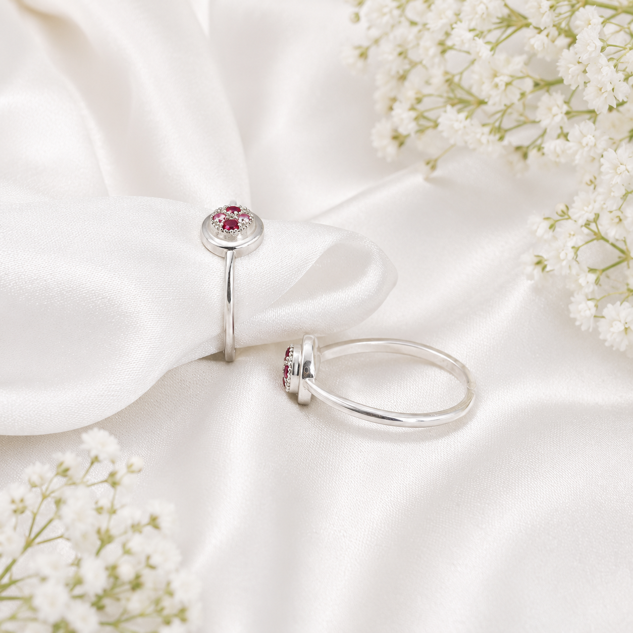 Pink Spark Toe Ring – 925 Sterling Silver – OYA by Gemkara view 3