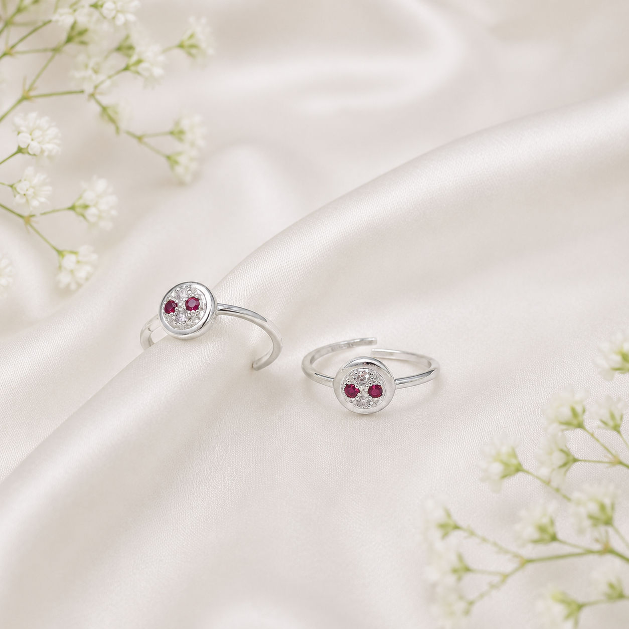 Pink Spark Toe Ring – 925 Sterling Silver – OYA by Gemkara view 4