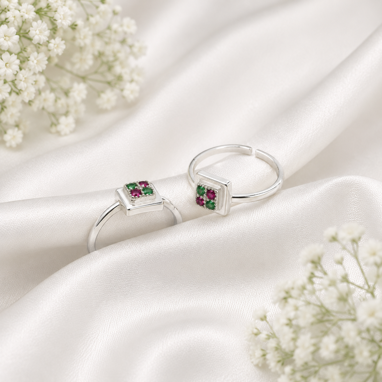 Harmony Gem Toe Ring – 925 Sterling Silver – OYA by Gemkara view 3