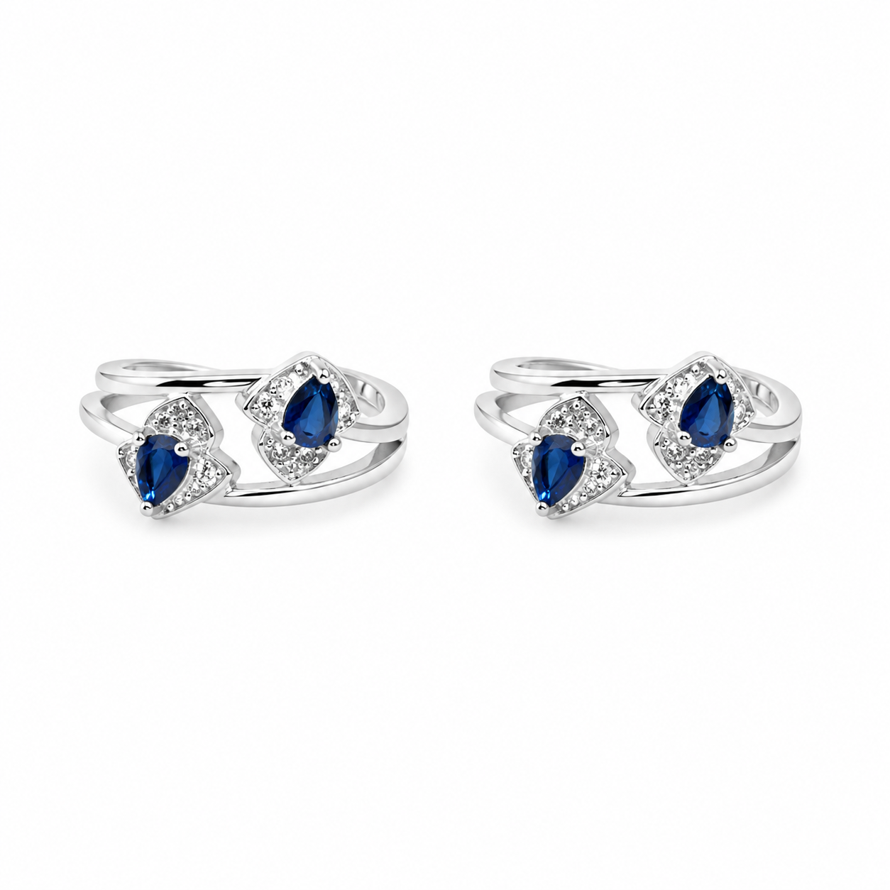 Sapphire Duo Toe Ring – 925 Sterling Silver – OYA by Gemkara view 1
