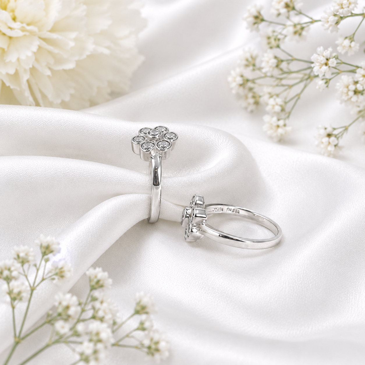 Crystal Bloom Toe Ring – 925 Sterling Silver – OYA by Gemkara view 3