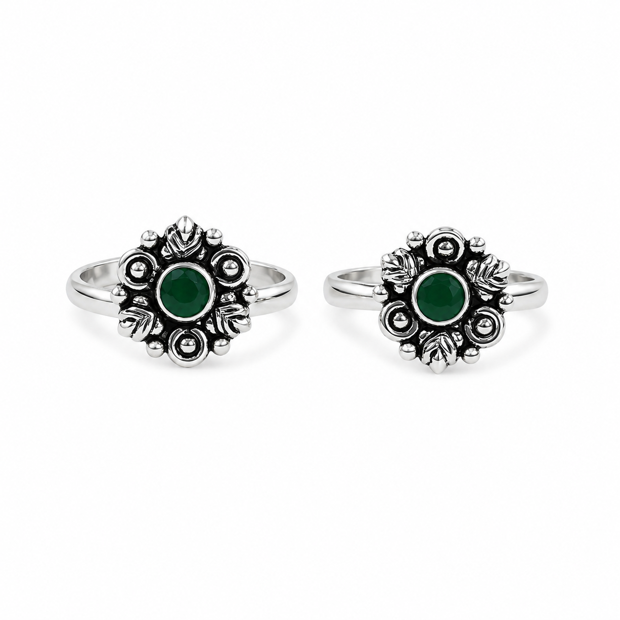 Emerald Flora Toe Ring