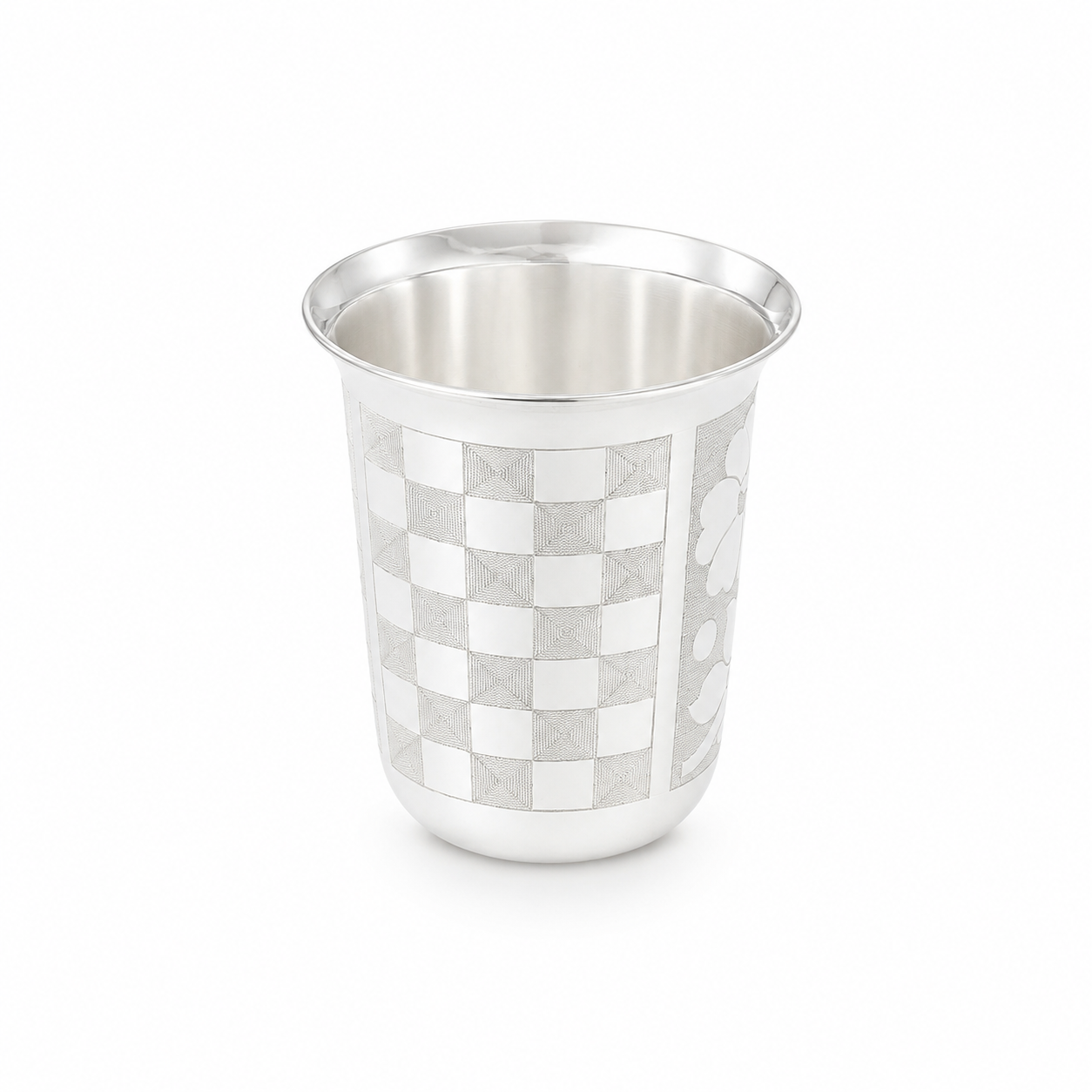 Sterling Silver Floral Tumbler – OYA by Gemkara view 3