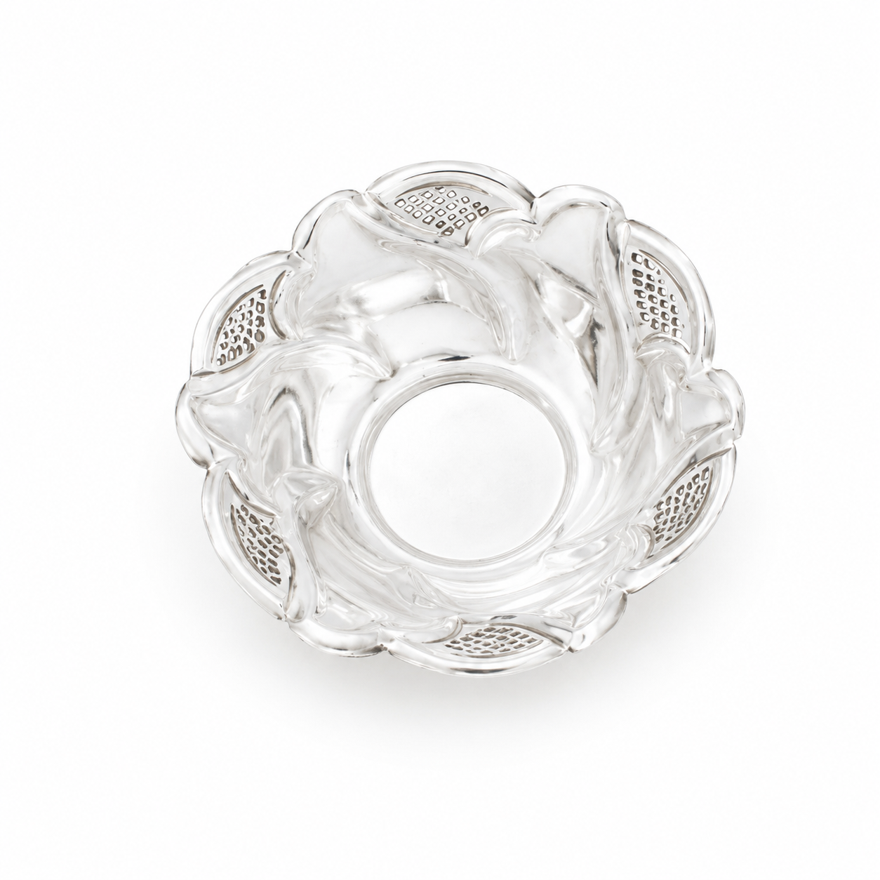 Sterling Silver Lotus Serving Bowl – OYA by Gemkara view 2