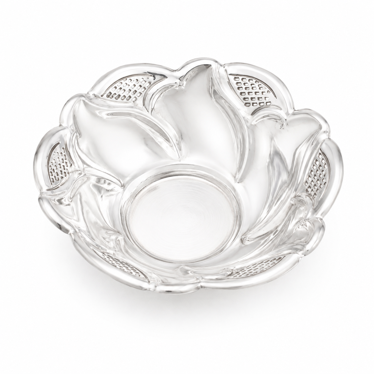 Sterling Silver Lotus Serving Bowl – OYA by Gemkara view 3