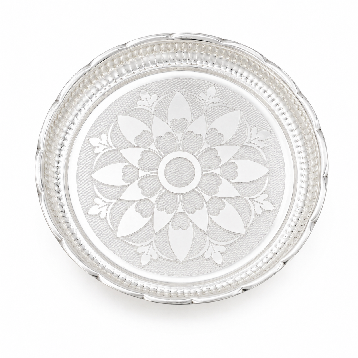 Sterling Silver Pooja Thali – OYA by Gemkara view 1