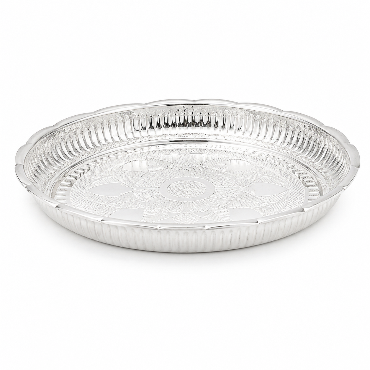 Sterling Silver Pooja Thali – OYA by Gemkara view 3