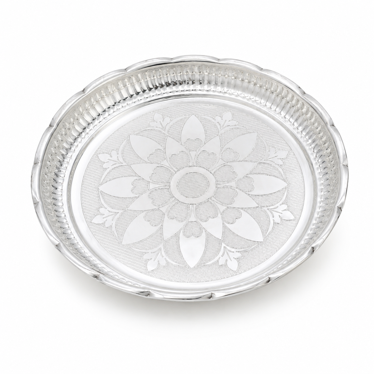 Sterling Silver Pooja Thali – OYA by Gemkara view 4